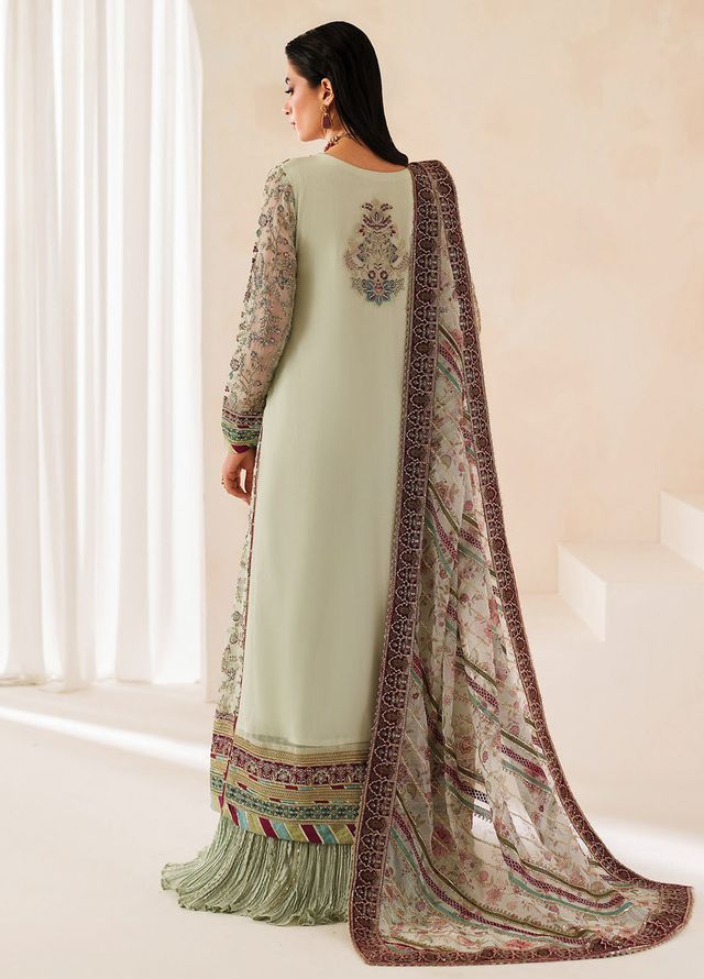 Xenia Embroidered Chiffon Suits Unstitched 3 Piece XE25NU D-04 Zaleh - Formals Collection
