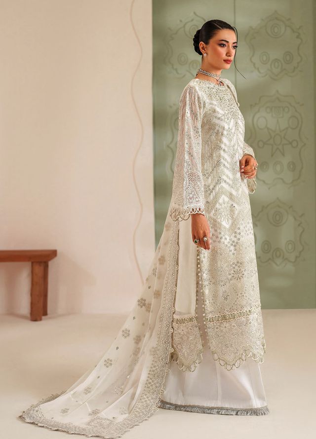 Xenia Embroidered Chiffon Suits Unstitched 3 Piece XE25NU D-07 Vareha - Formals Collection