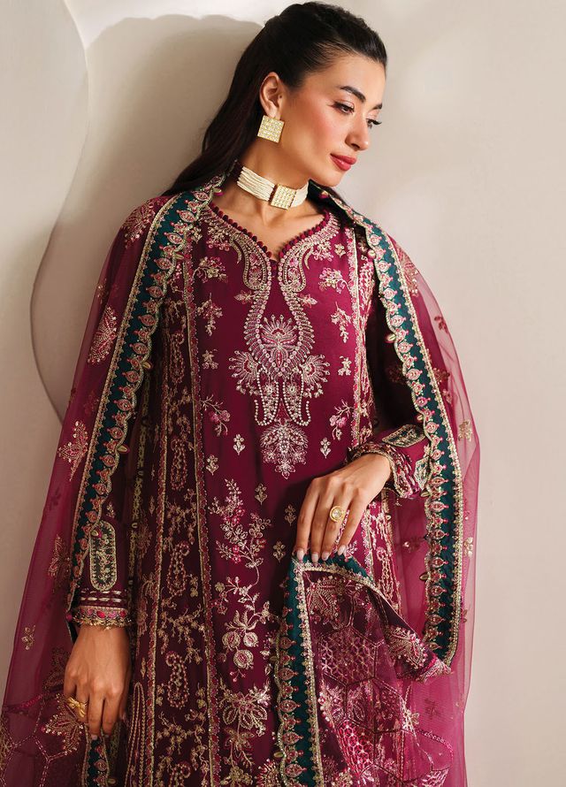 Xenia Embroidered Chiffon Suits Unstitched 3 Piece XE25NU D-08 Zeyara - Formals Collection