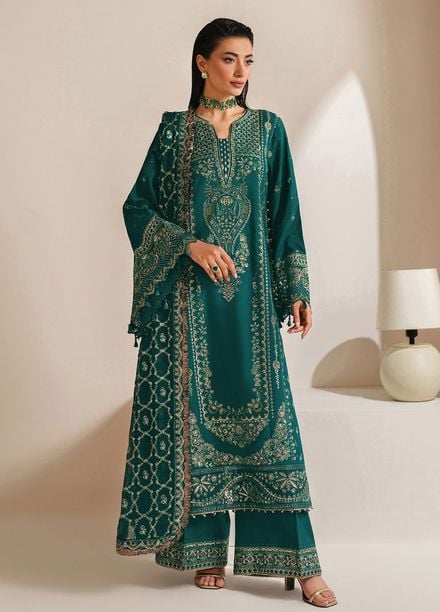 Xenia Embroidered Raw Silk Suits Unstitched 3 Piece XE25NU D-06 Seriya - Formals Collection