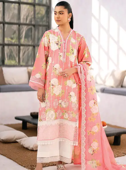 Xenia Formals Chikankari Lawn Suit Unstitched 3 Piece ZE24S 04- Chellam - Summer Collection
