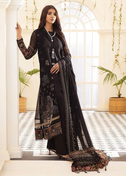 Pareesia By Xenia Formals Embroidered Chiffon Suits Unstitched 3 Piece XE22P 03 Lilia - Luxury Collection