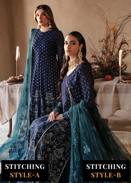 Yesfir By Xenia Formal Embroidered Chiffon Suits Unstitched 3 Piece ZE24Y 3-Chargah - Luxury Collection