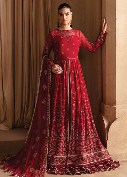 Yesfir By Xenia Formal Embroidered Chiffon Suits Unstitched 3 Piece ZE24Y 4-Aara - Luxury Collection