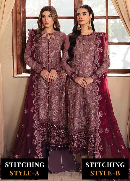 Yesfir By Xenia Formal Embroidered Chiffon Suits Unstitched 3 Piece ZE24Y 5-Kaina - Luxury Collection