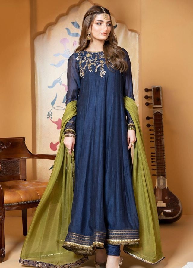 Zaaviay Pret Embroidered Khaadi Net 3 Piece Suit Roop