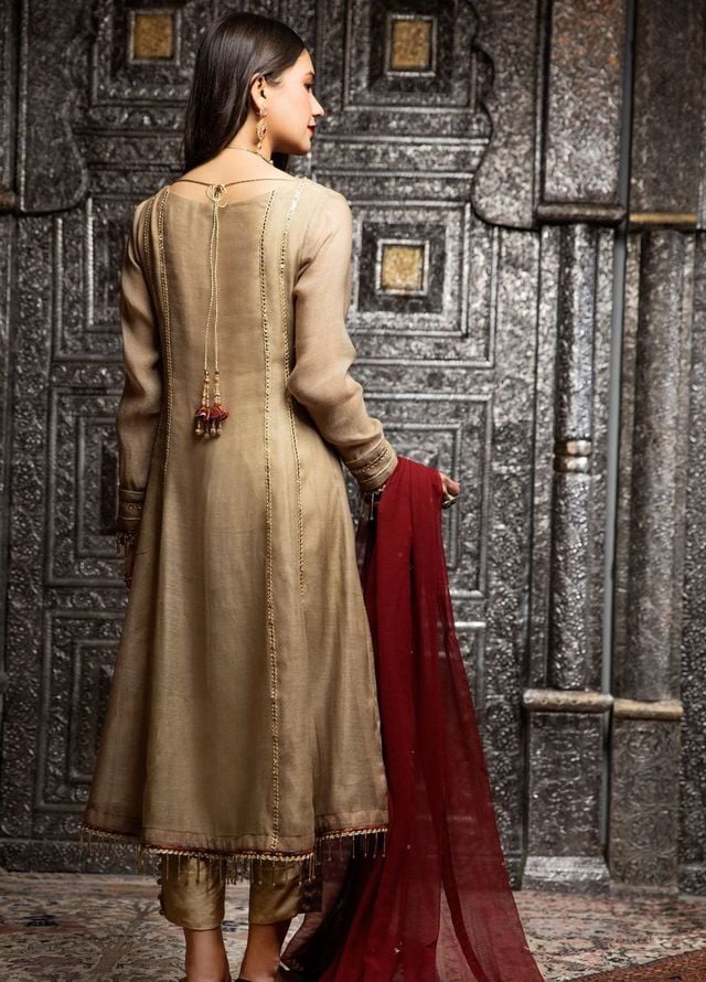 Zaaviay Pret Embroidered Khaadi Net 3 Piece Suit Jhoom