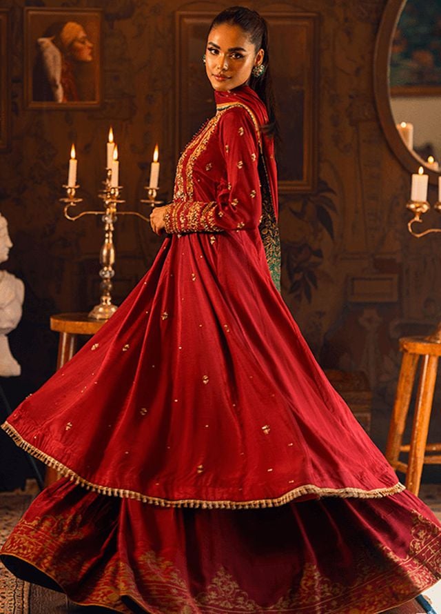 Zaaviay Pret Embroidered Raw Silk 3 Piece Suit Gulnaar