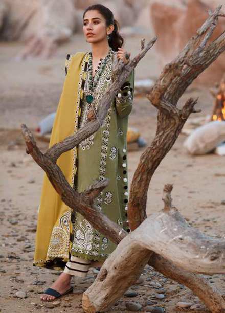 Sahel By Zaha Embroidered Khaddar Suits Unstitched 3 Piece ZKS21S ZW2-21-02 ALEIYA - Winter Collection