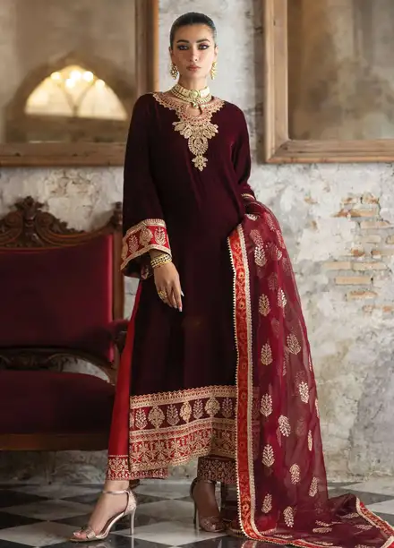 Zainab Chottani Embroidered Suit Unstitched 3 Piece ZC24V D-07 Neesa - Formal Collection