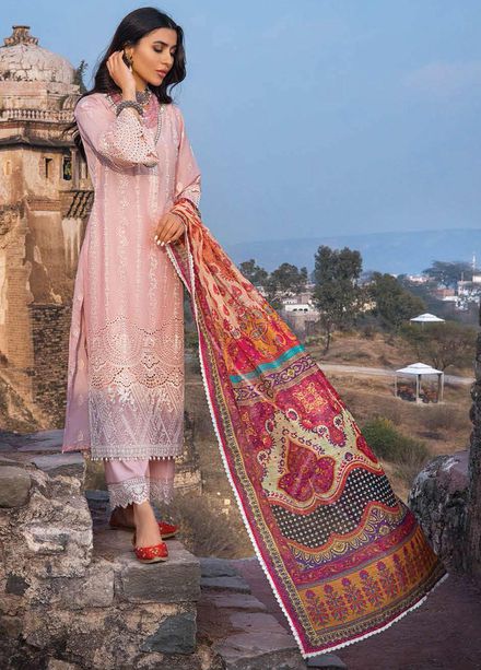 Zainab Chottani Embroidered Chikankari Suits Unstitched 3 Piece ZC22CK Gulnoor 5B - Luxury Collection
