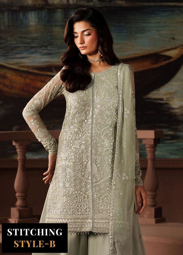 Zarif Embroidered Chiffon Suits Unstitched 3 Piece ZAF25PC Prc-02 Ethel - Formals Collection