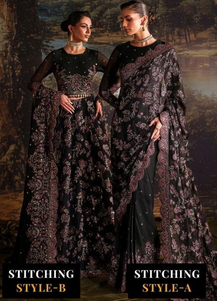 Zarif Embroidered Chiffon Suits Unstitched 3 Piece ZAF25PC Prc-04 Victoria - Formals Collection