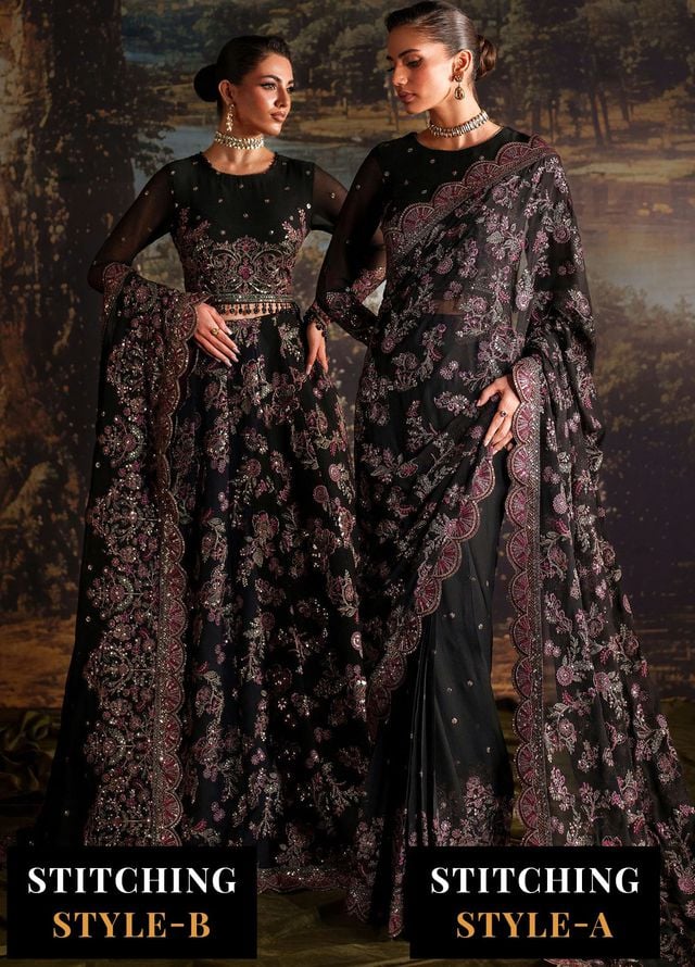 Zarif Embroidered Chiffon Suits Unstitched 3 Piece ZAF25PC Prc-04 Victoria - Formals Collection