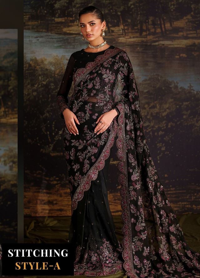 Zarif Embroidered Chiffon Suits Unstitched 3 Piece ZAF25PC Prc-04 Victoria - Formals Collection