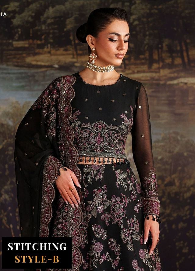 Zarif Embroidered Chiffon Suits Unstitched 3 Piece ZAF25PC Prc-04 Victoria - Formals Collection