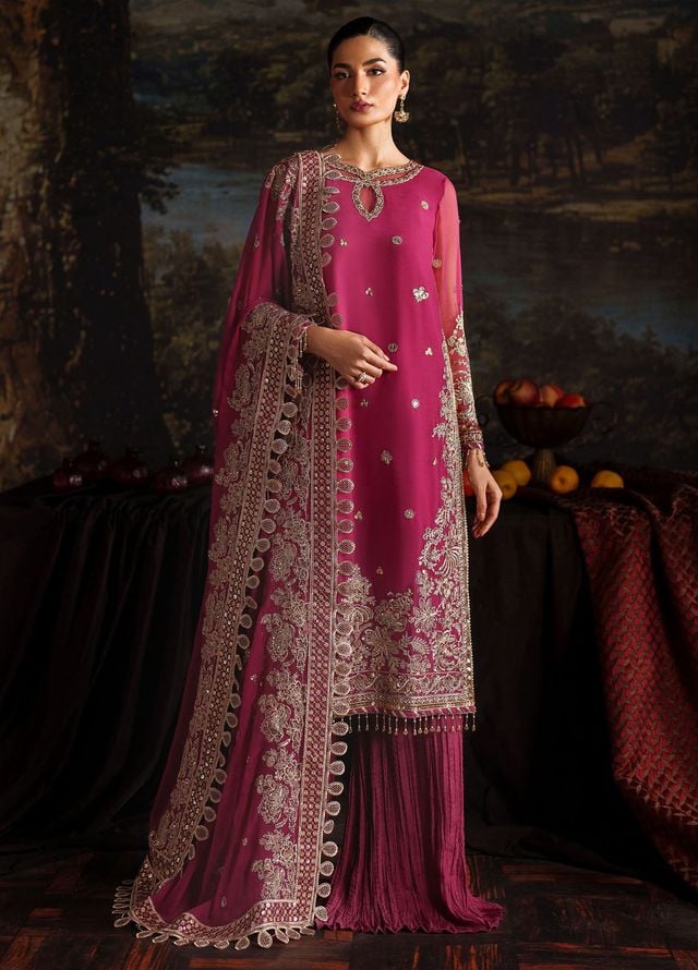 Zarif Embroidered Chiffon Suits Unstitched 3 Piece ZAF25PC Prc-05 Adelle - Formals Collection