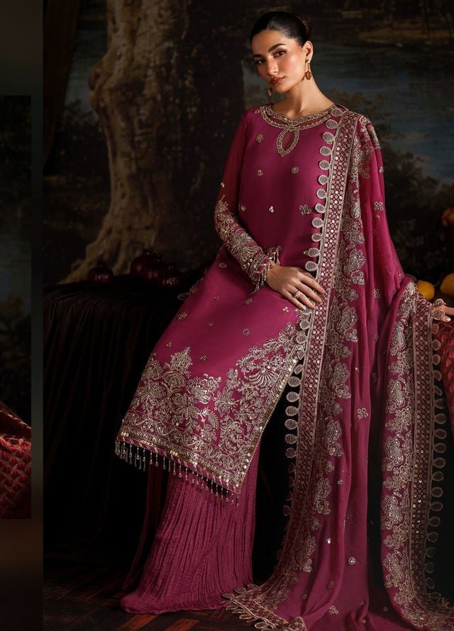Zarif Embroidered Chiffon Suits Unstitched 3 Piece ZAF25PC Prc-05 Adelle - Formals Collection