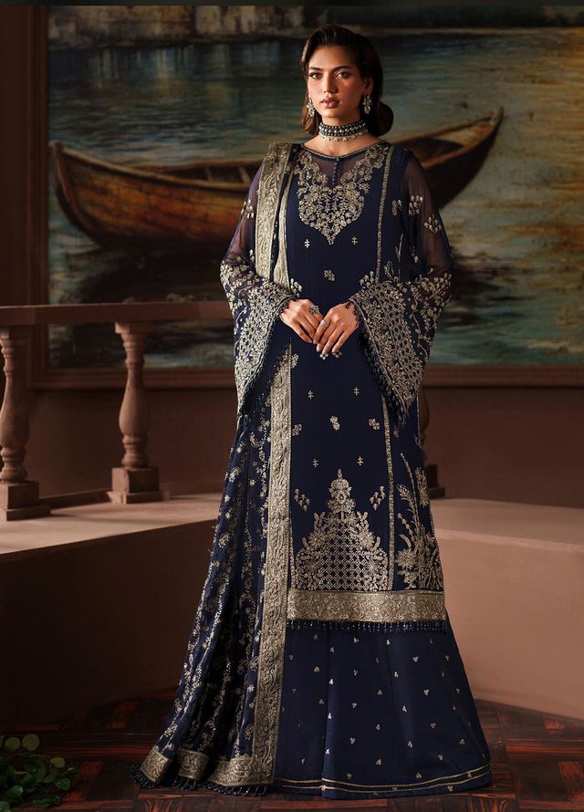 Zarif Embroidered Chiffon Suits Unstitched 3 Piece ZAF25PC Prc-06 Felicia - Formals Collection