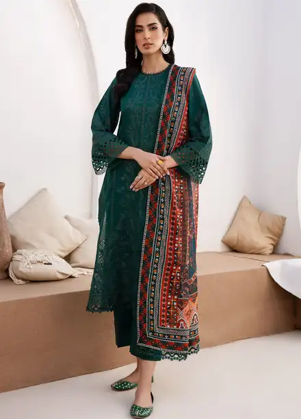 Zarif Embroidered Lawn Unstitched Suit 3 Piece ZF24E ZL 01 Maple - Eid Collection