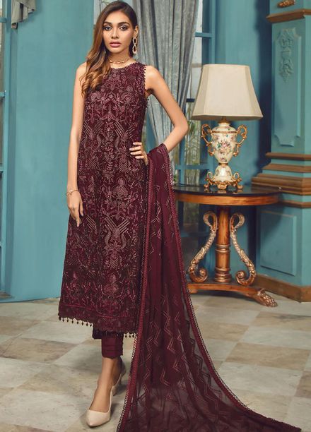 Zarif Embroidered Chiffon Suits Unstitched 3 Piece ZR 06 IRENE - Luxury Collection