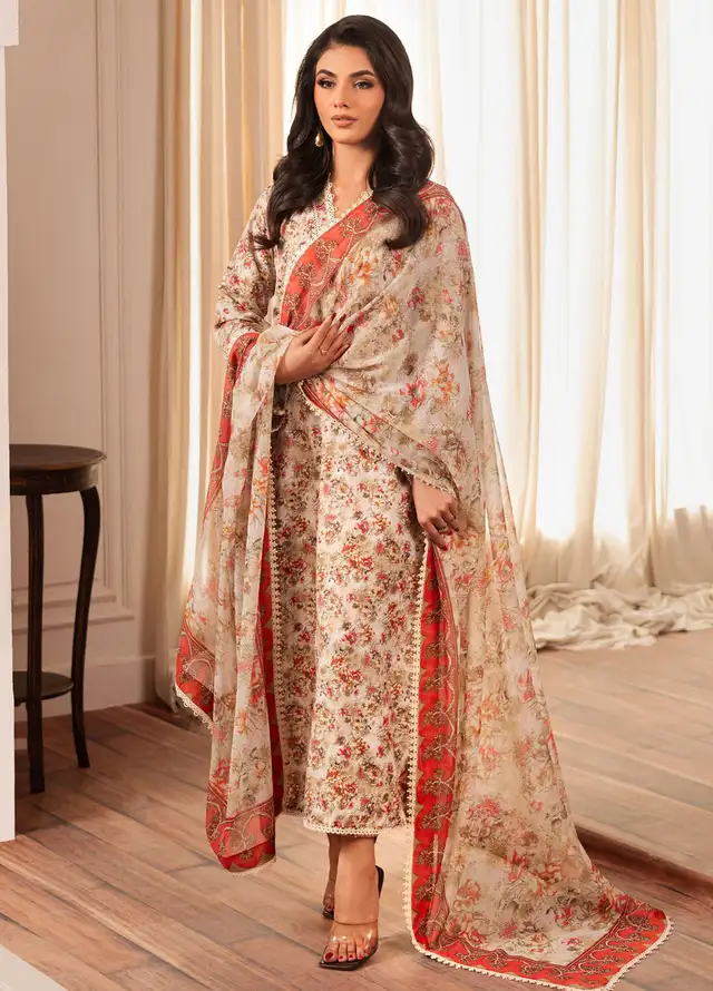 Zarif Printed Cambric Suits Unstitched 3 Piece ZF24PC ZPC 05 Mira - Spring Collection