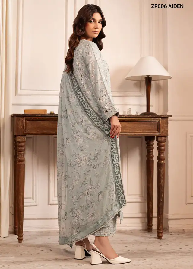 Zarif Printed Cambric Suits Unstitched 3 Piece ZF24PC ZPC 06 Aiden - Spring Collection