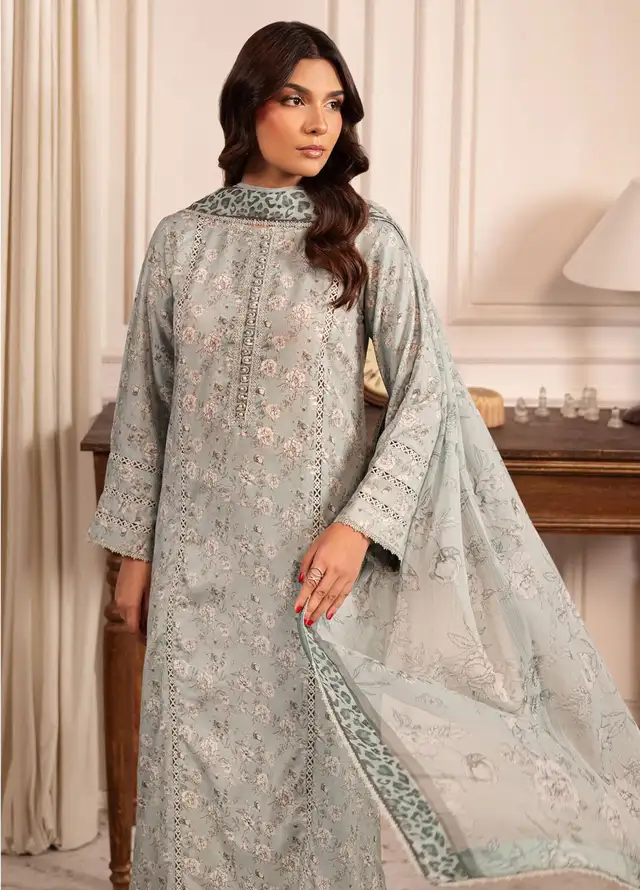Zarif Printed Cambric Suits Unstitched 3 Piece ZF24PC ZPC 06 Aiden - Spring Collection