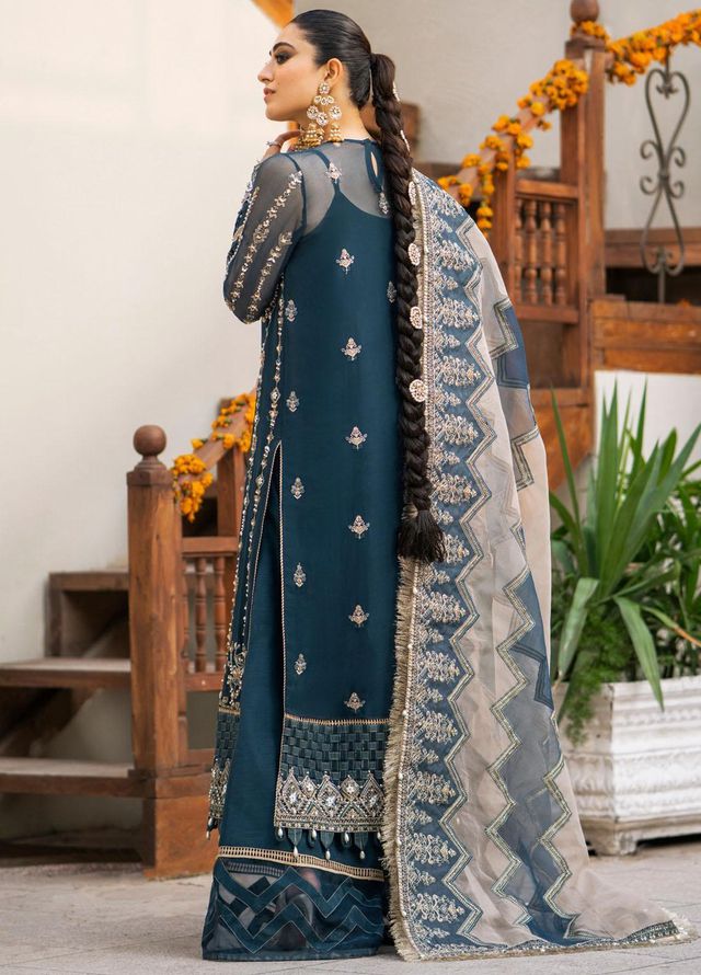 Zarin By Eleshia Embroidered Chiffon Suits Unstitched 3 Piece ELS23ZN D-06 Mayura - Wedding Collection