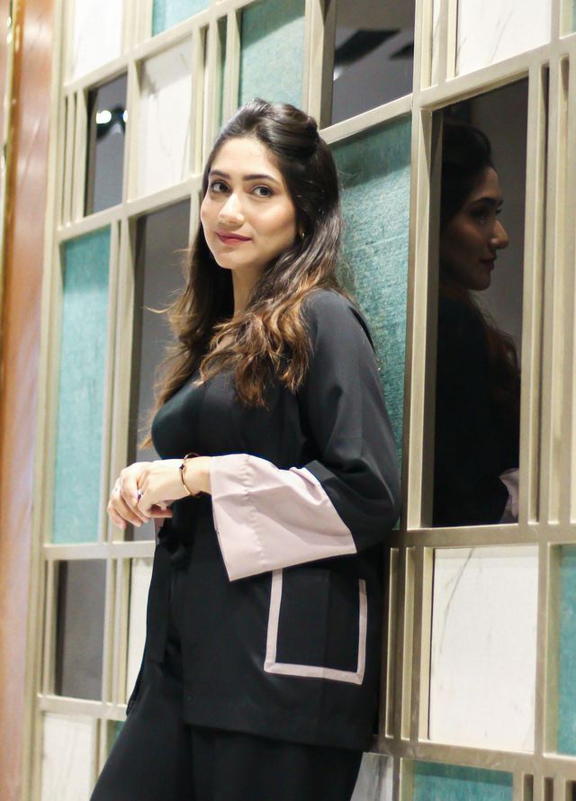 Zauk Casual Pret  Georgette Kimono ZK23CW Black kimono