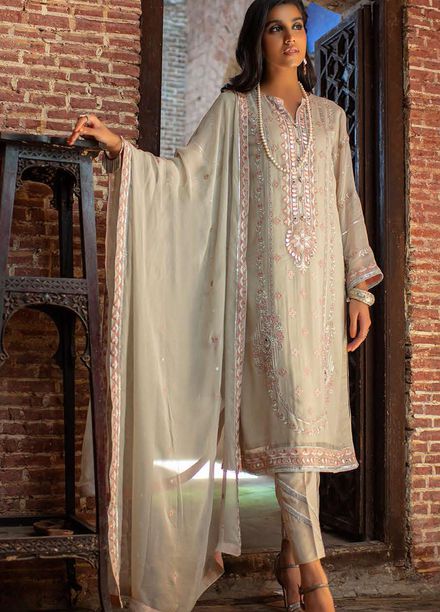 Zellbury Embroidered Chiffon Suits Unstitched 3 Piece ZL21L ZW-034 - Luxury Collection