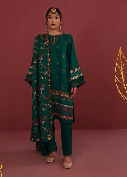 Zellbury Embroidered Karandi Suits Unstitched 3 Piece ZB21W ZWULCE322010 - Winter Collection