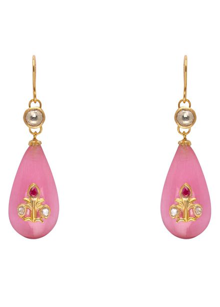 Zouhaira Earings Polki Glam-Flamingo