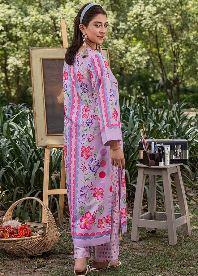 Zuri Pret Printed Lawn 2 Piece Suit Aroosh ZS-45 Lilac