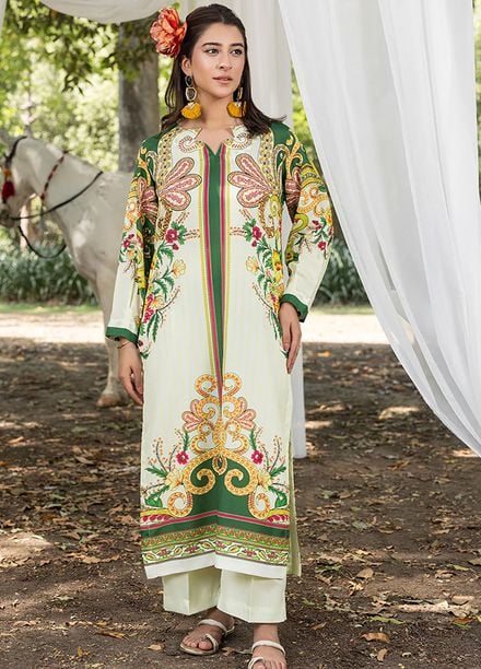 Zuri Pret Printed Lawn 2 Piece Suit Naira ZS-41 Fren Green
