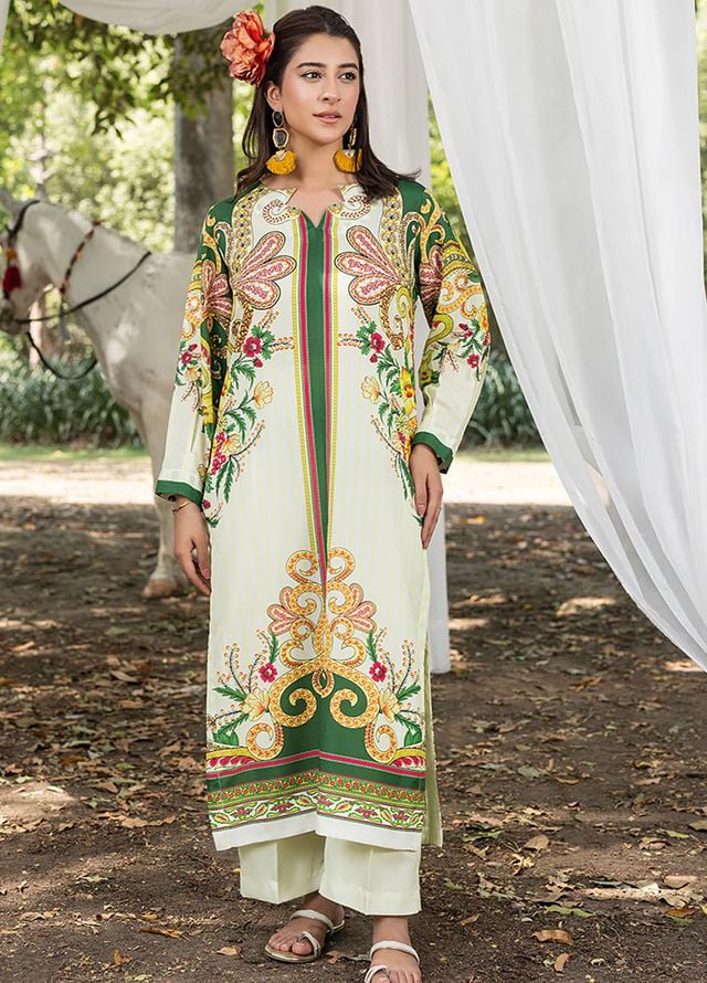 Zuri Pret Printed Lawn 2 Piece Suit Naira ZS-41 Fren Green