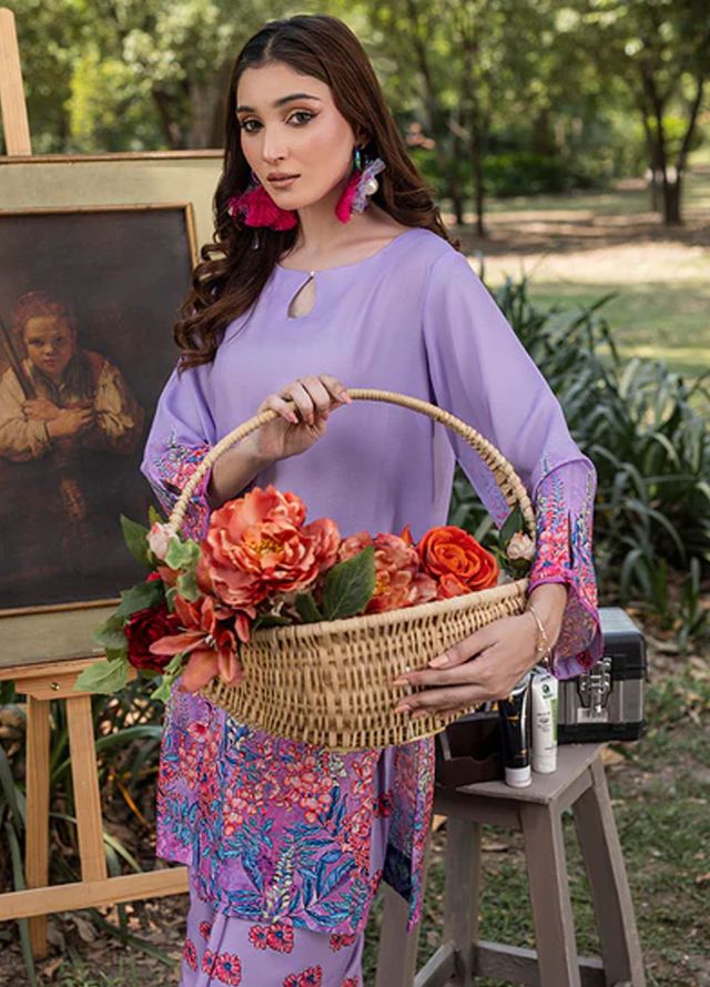 Zuri Pret Printed Lawn 2 Piece Suit Siora ZS-44 Lavender